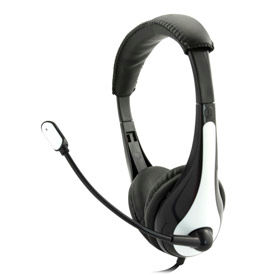 Single Plug Headset with Microphone, White