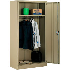 Wardrobe Cabinet, Easy Assembly, 36"W x 18"D x 72"H, Tan