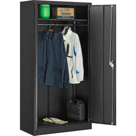 Wardrobe Cabinet, Assembled, 36"W x 18"D x 72"H, Black