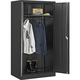 Wardrobe Cabinet, Assembled, 36"W x 24"D x 72"H, Black