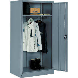 Wardrobe Cabinet, Assembled, 36"W x 24"D x 72"H, Gray