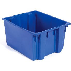Plastic Stack & Nest Storage Container, No Lid, 23-1/2"Lx19-1/2"Wx10"H, Blue