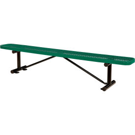 8' Outdoor Steel Flat Bench, Expanded Metal, Green