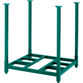 Portable Stack Rack, Open Deck, 48"W X 42"D X 36"H, Green