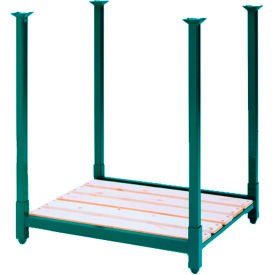 Portable Stack Rack, Wood Deck, 60"W X 42"D X 36"H, Green