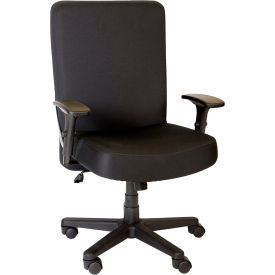 Big & Tall Heavy-Duty Office Chair, 22-1/2"H Back, Fabric, Black