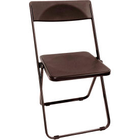 Plastic Flat Folding Chair, Black, 4/PK