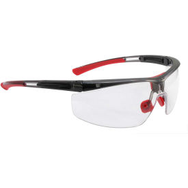 North Adaptec Safety Glasses, Black Frame, Clear Lens, Anti-Fog, Regular