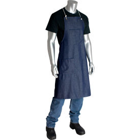 Denim Apron, Two Pockets, Blue, 28" x 38"