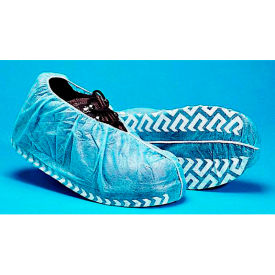 Polypropylene Non-Skid Shoe Covers, Blue with White Tread, LG, 50/Bag