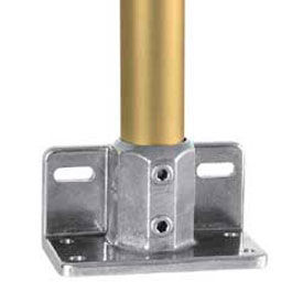 Aluminum Railing Flange with Toe Board Adapter, 1-1/4" Dia.