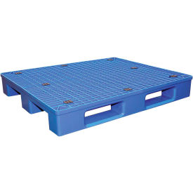 Stackable Open Deck Pallet, Plastic, 47" x 39-1/4", 8800 Lb Static Cap, Blue