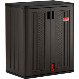 Plastic Base Storage Cabinet, 30"W x 20-1/4"D x 36"H, Unassembled, Black
