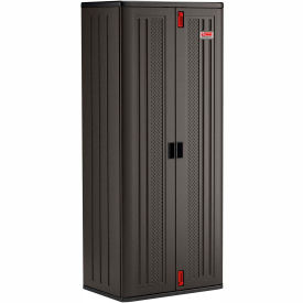 Plastic Tall Storage Cabinet, 30"W x 20-1/4"D x 72"H, Gray, Unassembled
