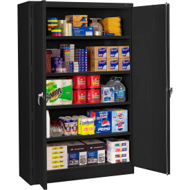 Jumbo Heavy Duty Storage Cabinet, 20 Gauge, 48"W x 18"D x 78"H, Black