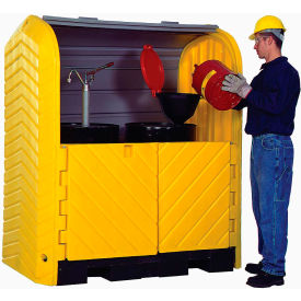 Ultra-Hard Top 2 Drum Outdoor Locking Containment Unit with Drain