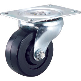 Light Duty Swivel Plate Caster 4" Rubber Wheel 240 Lb. Capacity
