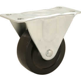 Light Duty Rigid Plate Caster 4" Rubber Wheel 240 Lb. Capacity