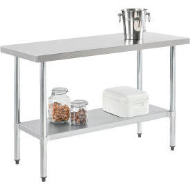 430 Stainless Steel Table, 48 x 24", Undershelf