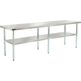 430 Stainless Steel Table, 96 x 30", Galvanized Undershelf