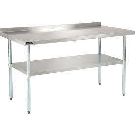 430 Stainless Steel Table, 60 x 30", Undershelf, 2" Backsplash