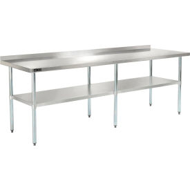 430 Stainless Steel Table, 96 x 30", Undershelf, 2" Backsplash