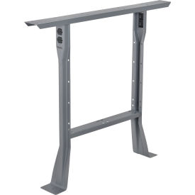 Fixed Height Steel Leg For Workbenches, 36"D, Gray