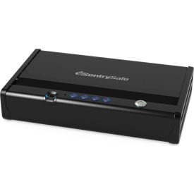 Biometric Quick Access Pistol Safe, Digital and Key Lock, 2-Pistol Capacity, LED Lights