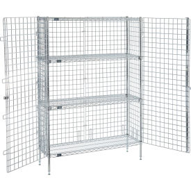 Security Wire Shelving Unit, 1 Quick Adjust Shelf, 48"Wx14"Dx66"H, Chrome, Unassembled