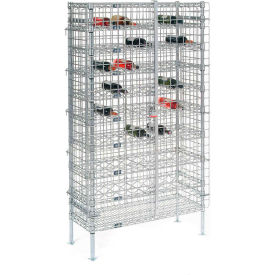 10 Shelf, Chrome Wine Security Wire Shelving Unit, 72 Bottles, 36"W x 14"D x 66"H
