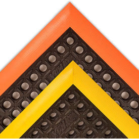 Safety Stance Drainage Mat Border 7/8" Thick 3-5/16' x 3-5/16' Black/Orange