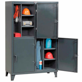 2-Tier 4 Door Personal Locker, 50"W x 24"D x 78"H, Gray, All-Welded