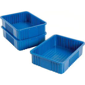 Plastic Dividable Grid Container, 22-1/2"L x 17-1/2"W x 6"H, Blue