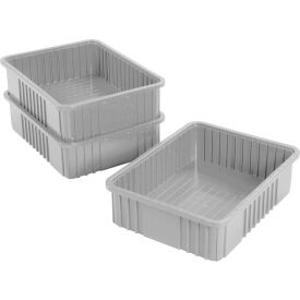 Plastic Dividable Grid Container, 22-1/2"L x 17-1/2"W x 6"H, Gray