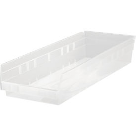 Plastic Nesting Storage Shelf Bin 8-3/8"W x 23-5/8"L x 4"H Clear