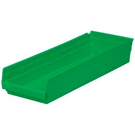 Plastic Nesting Storage Shelf Bin 8-3/8"W x 23-5/8"L x 4"H Green