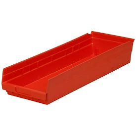 Plastic Nesting Storage Shelf Bin 8-3/8"W x 23-5/8"L x 4"H Red