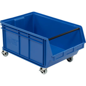 Plastic Mobile Magnum Stacking Bin, 28"L x 18"W x 15"H, Blue