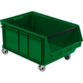 Plastic Mobile Magnum Stacking Bin, 28"L x 18"W x 15"H, Green