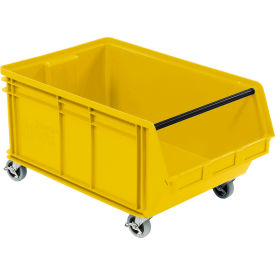Plastic Mobile Magnum Stacking Bin, 28"L x 18"W x 15"H, Yellow