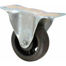 Medium Duty Rigid Caster - Rubber Mold-On 4" Dia. - 200 Lb. Capacity