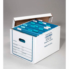 Transfer File Record Storage Boxes, 15"L x 12"W x 10"H, White