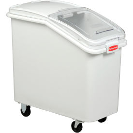 3.5 Cu Ft Plastic Bin Truck with Clear Lid & Scoop