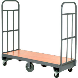 Wood Deck Narrow Aisle U-Boat Platform Truck, 60"x24", 1500 Lb. Cap.
