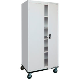 Heavy Duty Mobile Storage Cabinet, 22 Gauge, 36"W x 24"D x 78"H, Gray