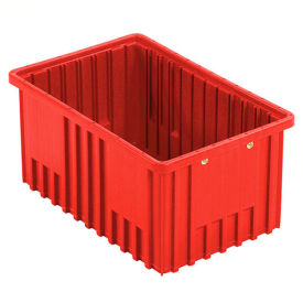Plastic Dividable Grid Container, 16-1/2"L x 10-7/8"W x 8"H, Red