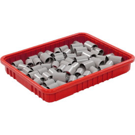 Plastic Dividable Grid Container, 22-1/2"L x 17-1/2"W x 3"H, Red