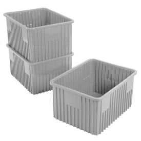Plastic Dividable Grid Container, 22-1/2"L x 17-1/2"W x 12"H, Gray