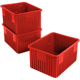 Plastic Dividable Grid Container, 22-1/2"L x 17-1/2"W x 12"H, Red