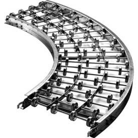 24"W 90 Degree Curve Skate Wheel Conveyor, Galvanized Steel, 20 Wheels per Foot